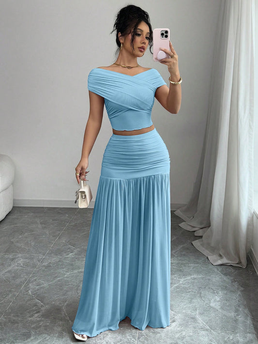 Ensemble élégant de couleur unie pour femmes